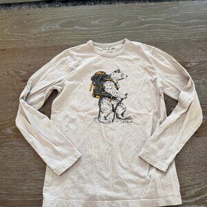 Boys Crewcuts beige polar bear long sleeve shirt top size large 10-11